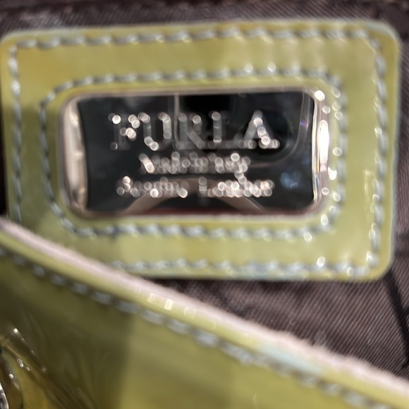 Furla Green Patent Leather Handbag  GUC - some color transfer and marks - Picture 12 of 13